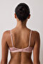 Light Dusty Rose Zebra Patterned Underwire-Free Triangle Bra - 6