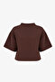 Brown Crew Neck Top Cropped Modal - 6