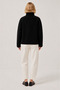 Black Oversized Plush Knitted Sports Jacket - 4
