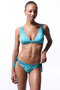 Floral Patterned Tropic Leaf V Model Bikini Top - 4