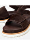 Women's Suede Leather Brown Adjustable Flat Sandals - 3
