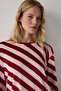 Dusty Rose Winter Time Striped Thermal Effect Pajama Set - 3