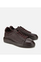 Men's Leather Brown Fur Lined Flat Casual Shoes - 2