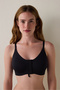 Black Easy Open Front Opening Wire-Free Triangle Bra