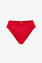 Red Closed Mid-Waist Bikini Bottom - 4
