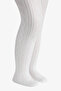 Girl's White Pretty Daisy Patterned Fishnet Pantyhose - 3