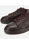 Men's Leather Brown Fur Lined Flat Casual Shoes - 3
