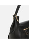 Women's Leather Black Lock Detailed Shoulder Bag - 4