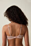 Light Dusty Rose Mesh Triangle Underwire Free Padding Bra - 5