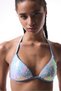 Sequin Sequin Blue Triangle Bikini Top - Gamze Erçel Collection