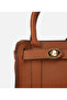 Women's Leather Tan Lock Detailed Mini Bag - 4