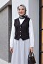 Black Scuba Vest - with Pocket Detail and Buttons