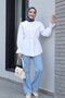 Spanish Leg Lace Detailed Jeans - Light Blue - 5
