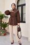 Single Button Trousers with Fold Detail on the Front and Pockets -Beige - 5