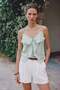 Ruffle Detailed Strappy Blouse - Mint