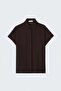 Casual Shirt with Sleeve Detail - Brown - 3