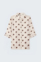 Polka Dot Patterned Shirt - Beige - 4