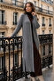 Patterned Long Mercerized Cardigan N3257 Gray
