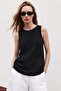Textured Sleeveless Blouse - Black - 3