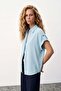 Casual Shirt with Sleeve Detail - Baby Blue - 3