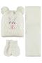 6-24 Months Scarf, Beanie and Glove Set - Ecru