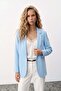 Classic Collar Long Jacket - Baby Blue - 2