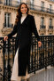 Patterned Long Mercerized Cardigan N3257 Black - 3