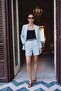 Linen Look Shorts - Baby Blue - 3