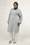 68081 Plus Size Low Sleeve Striped Muslin Shirt - Navy Blue Striped - 4