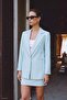 Linen Look Jacket - Baby Blue - 4