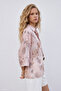 Bat Sleeve Patterned Slim Shirt - Powder - 3