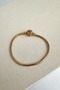 Gold Color Italian Pipe Chain Heel Detailed Bracelet (18 c - 2