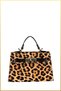 Women's Mini Leopard Lock Closure Baguette Bag