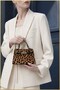 Women's Mini Leopard Lock Closure Baguette Bag - 3