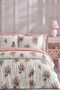 Elastic Sheet Bedding Set Double Size Bouquet Salmon - 2