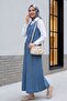 Half-Buttoned Double-Pocket Sleeveless Denim Vest - Ice Blue - 5