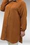 58091 Plus Size Muslin Shirt with Elastic Sleeves - Cinnamon - 2
