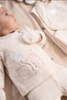 Unisex Ecru 10-Piece Ribbed Teddy Bear Embroidered Hospital Discharge Set with Special Box - 2