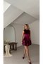 Women's Special-Occasion Chic Velvet Dress with a Balloon Skirt, Mini Length, and Shorts - 2