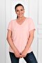Women's V-neck Large Size T-shirt 1486-23 - 4