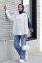 Pocketed Wide Leg Zippered Jeans - Ice Blue - 4
