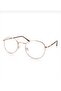 Metal Gold Frame Transparent Glass Book Reading Computer Blue Light Glasses - 3