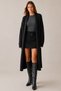 Women's Black Shawl Collar Long Knitwear Cardigan
