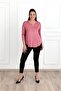 Women's Half Zipper Detailed Plus Size Blouse 1387-23 - 2