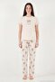 Cotton Regular Fit Patterned Crew Neck Pajamas Set Women's Pajama Set 65790784 - 2