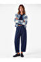 Normal Waist Modal Fabric Barrel Trousers with Side Pockets