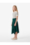 High Waist Asymmetrical Cut Below the Knee Skirt