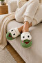 Kroaky Green Plush Frog Figured Closed-Toe Non-Slip Winter Warm Comfortable Women's Home Bundle Dowry Slippers - 4