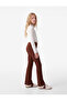 Slim Fit Flared Leggings with Slit Detail - 2