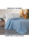 Single Blue Pique, Waffle Honeycomb Patterned Bedspread, Summer Lightweight Pique 160X230Cm - 5
